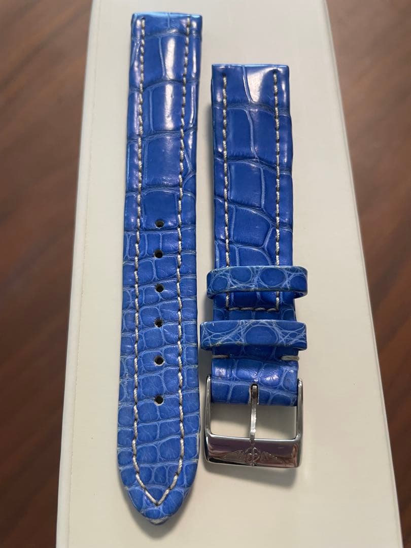 BREITLING レザーベルト 青 18/16mm