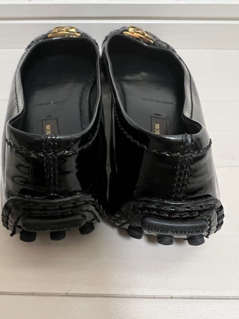 【美品】ルイヴィトン LV金具 ドライビングシューズ エナメル　22.5cm