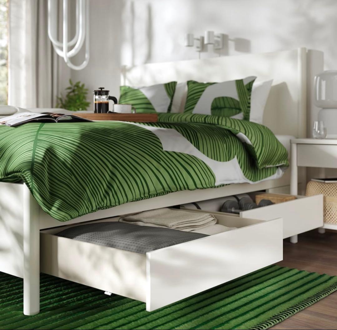 【 IKEA】TONSTADトンスタード ベッドフレーム収納付160x200cm