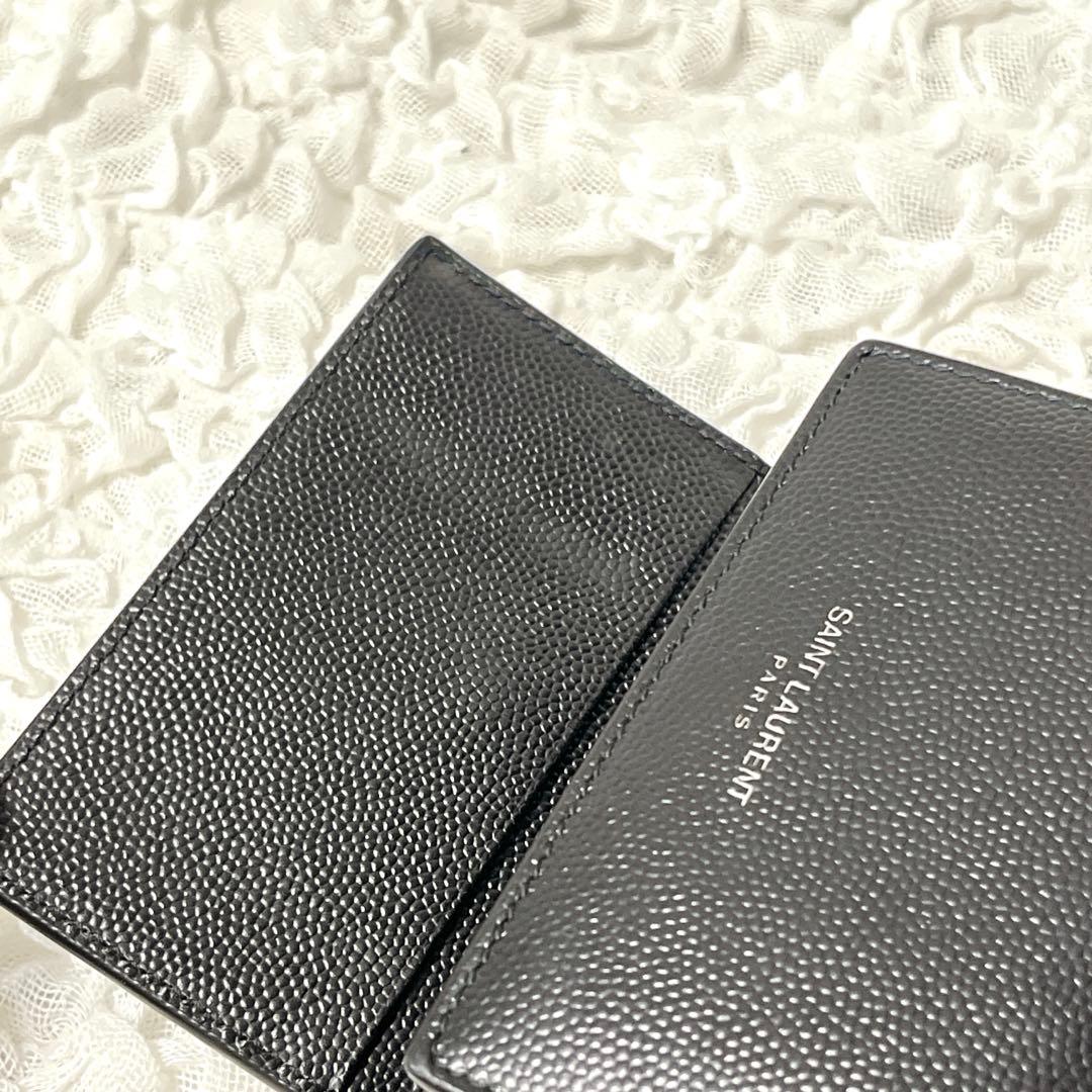 極美品✨サンローラン　6連　キーケース　キーリング　キャビアスキン　YSL　黒