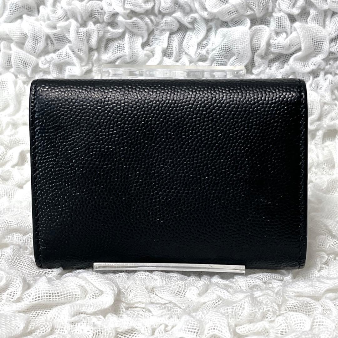 極美品✨サンローラン　6連　キーケース　キーリング　キャビアスキン　YSL　黒