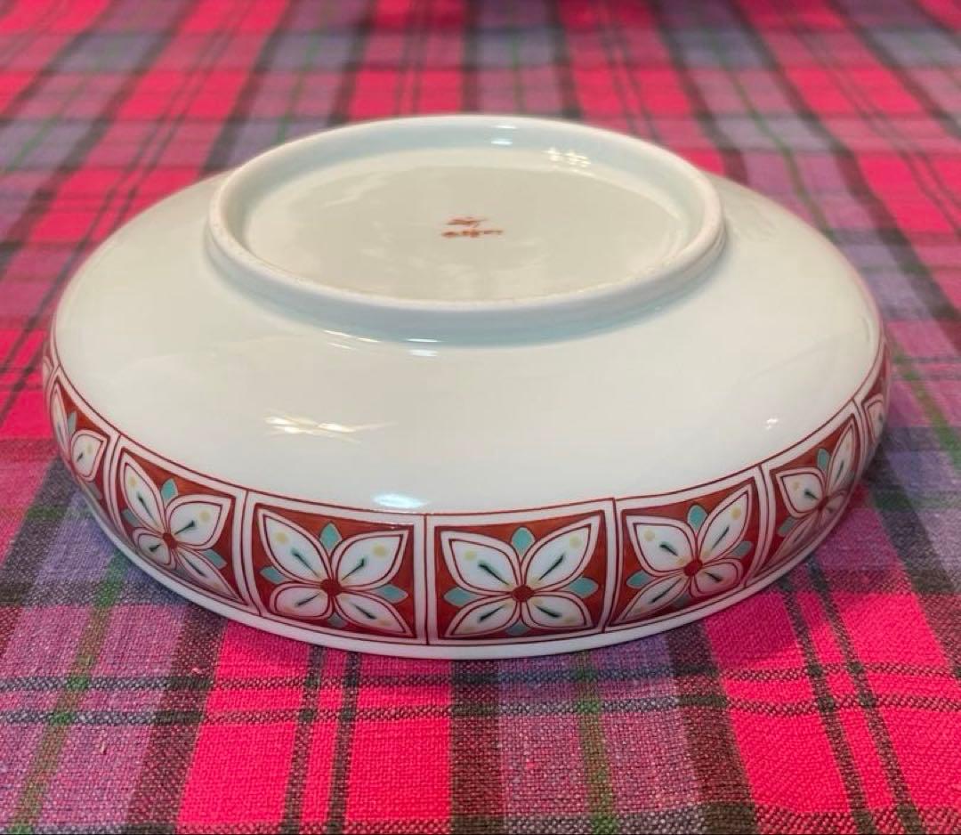 香蘭社　赤繪町工房　取り皿深皿5枚。花柄小鉢(小皿)5枚。10個セット，未使用。