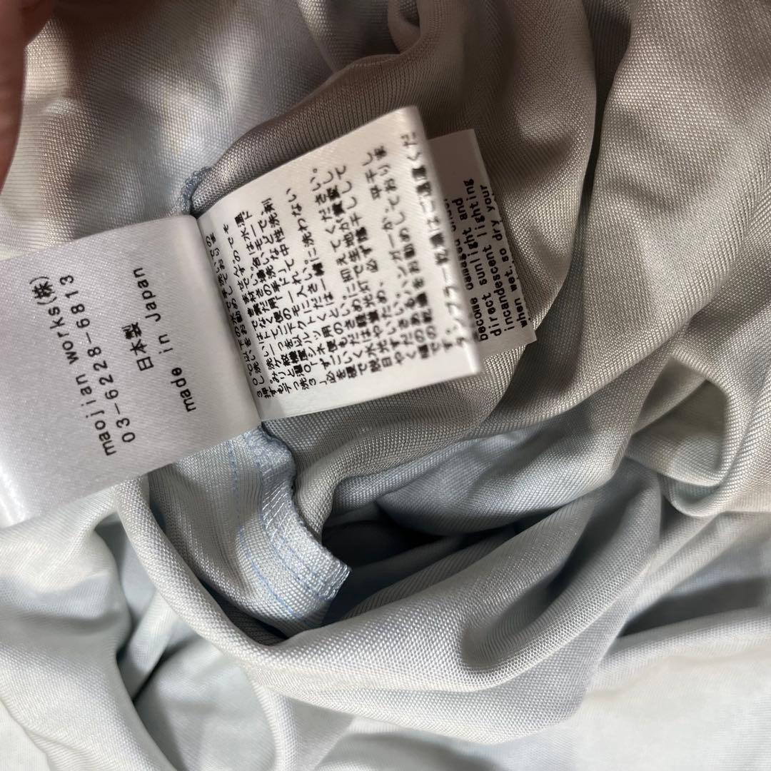 kay me シルク100%花あさぎ ワンピース 11号　定価8万　未使用タグ付