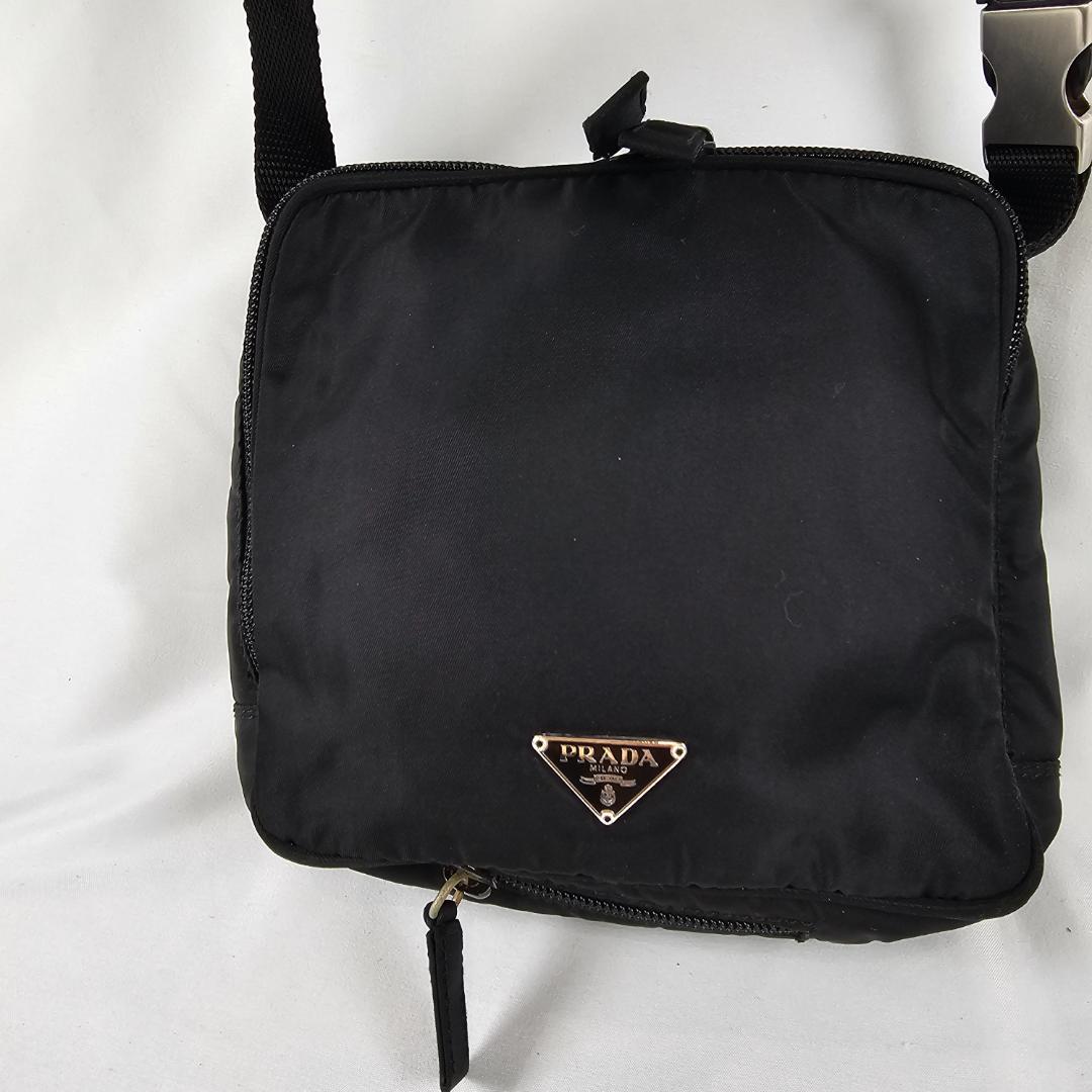 【希少】PRADA 3WAYバッグ 黒 テスート ナイロン 三角ロゴ