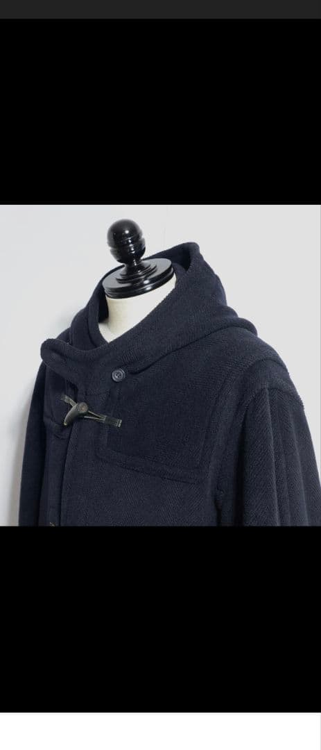 チベット社 ムーアブルックカットパイル ダッフルコート 濃紺（黒に近い）38