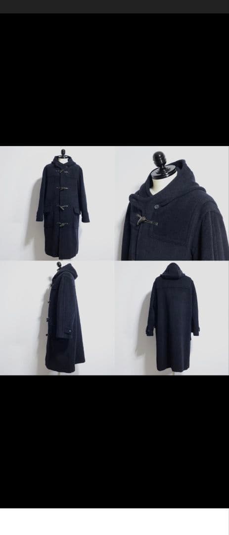 チベット社 ムーアブルックカットパイル ダッフルコート 濃紺（黒に近い）38