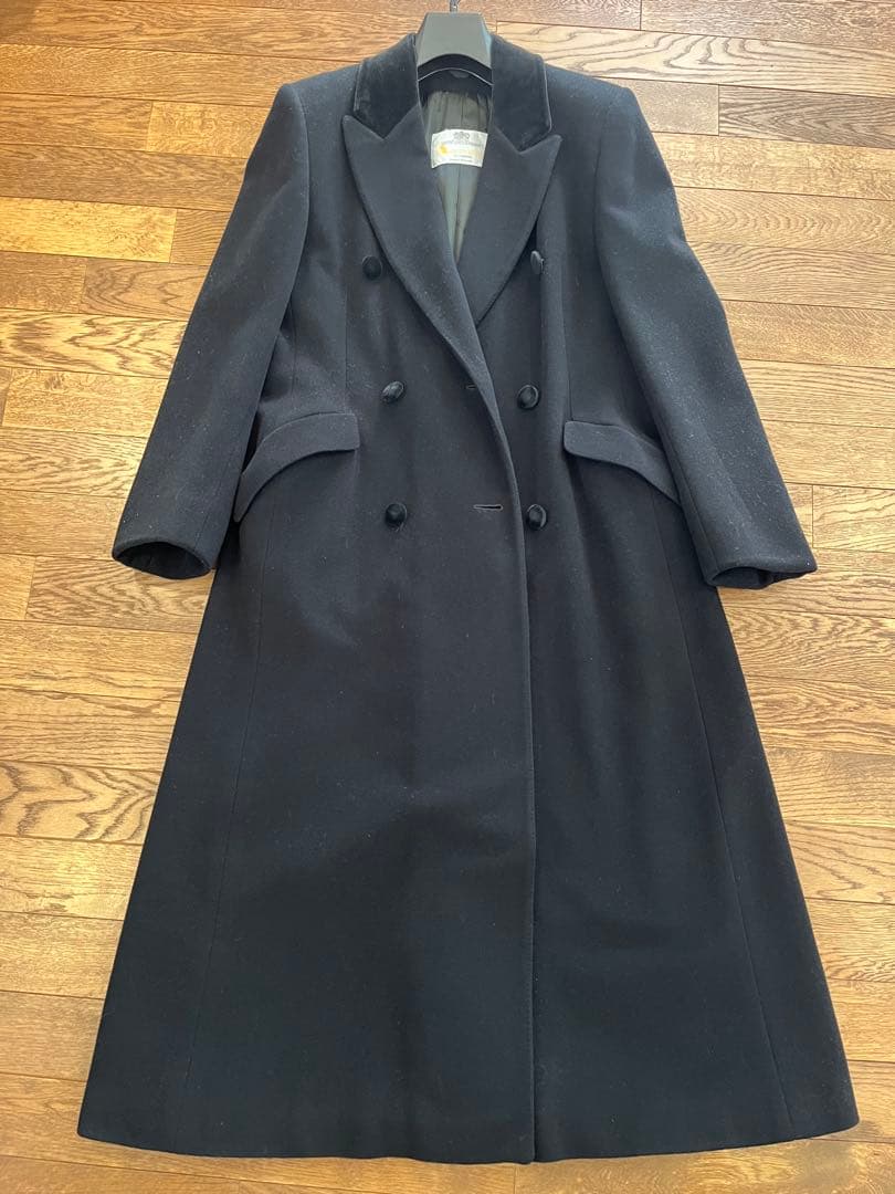 美品　アクアスキュータム　ダブルブレストチェスターコート