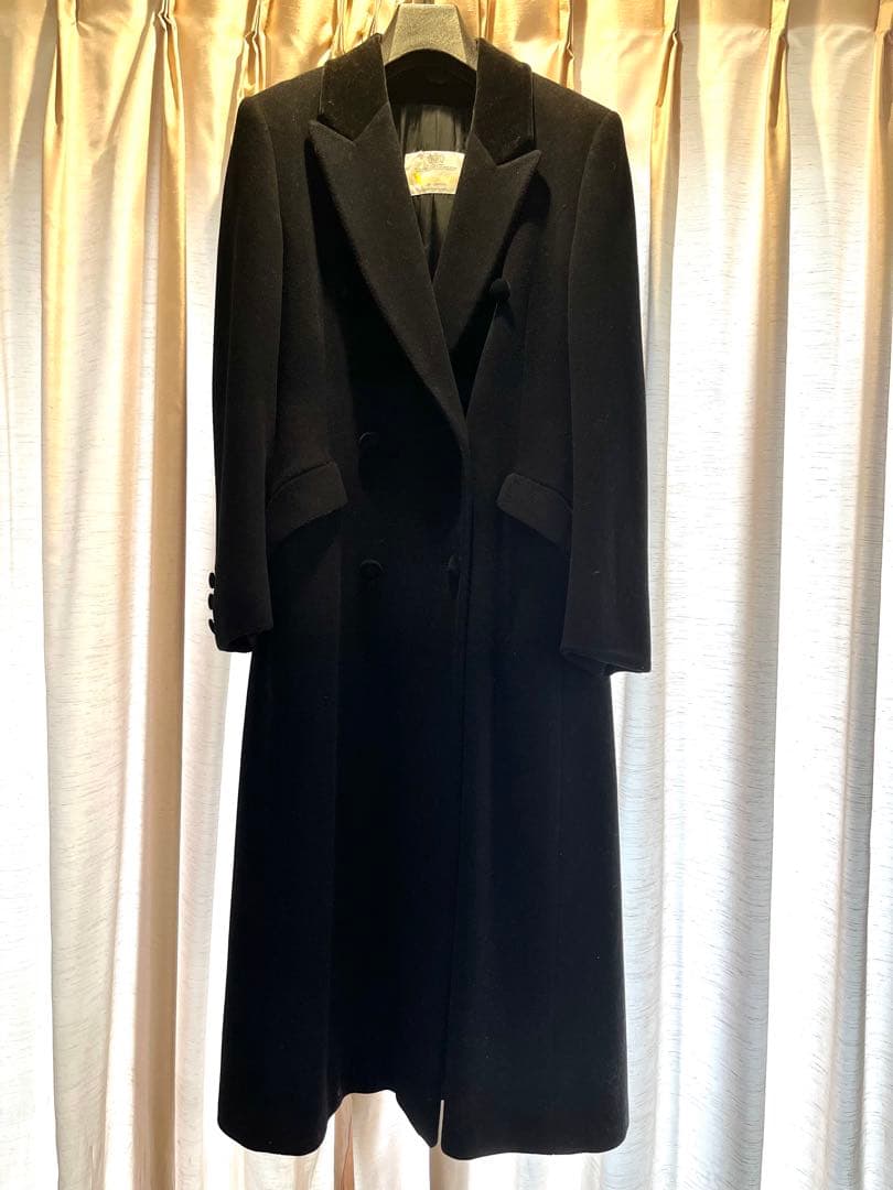 美品　アクアスキュータム　ダブルブレストチェスターコート