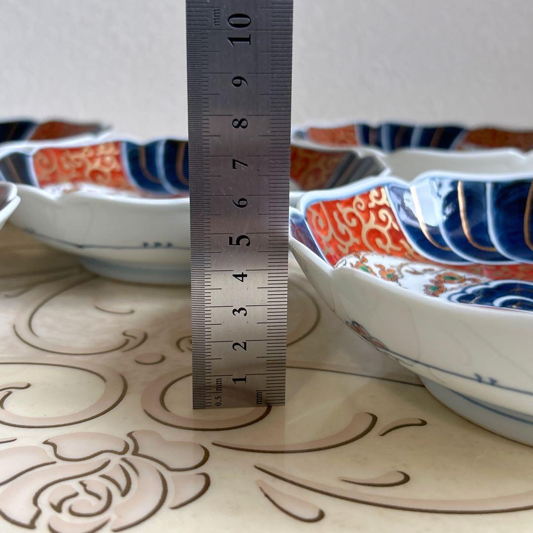 有田焼　藤太郎窯　金彩古伊万里様式　深皿揃　5枚セット　中鉢　中皿　唐草　金襴手