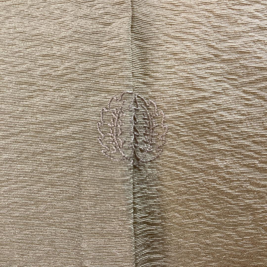 色無地　一ツ紋　裄67　身丈168　トールサイズ　百貫達雄　落款有　袷　正絹