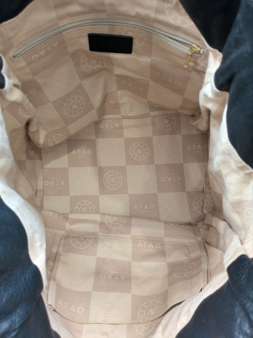 美品 アタオ　トートバッグ　ルーク　セシル　編みこみ　レザー　パイソン