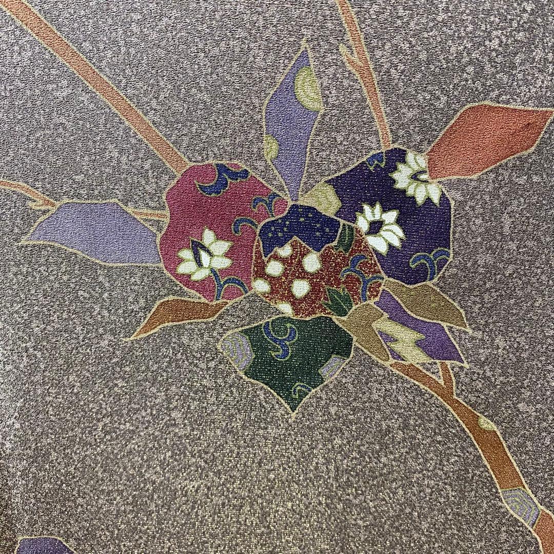 ZY-773 訪問着 叩き染め 金通し 枝と花 垣根 共八掛 逸品 名品