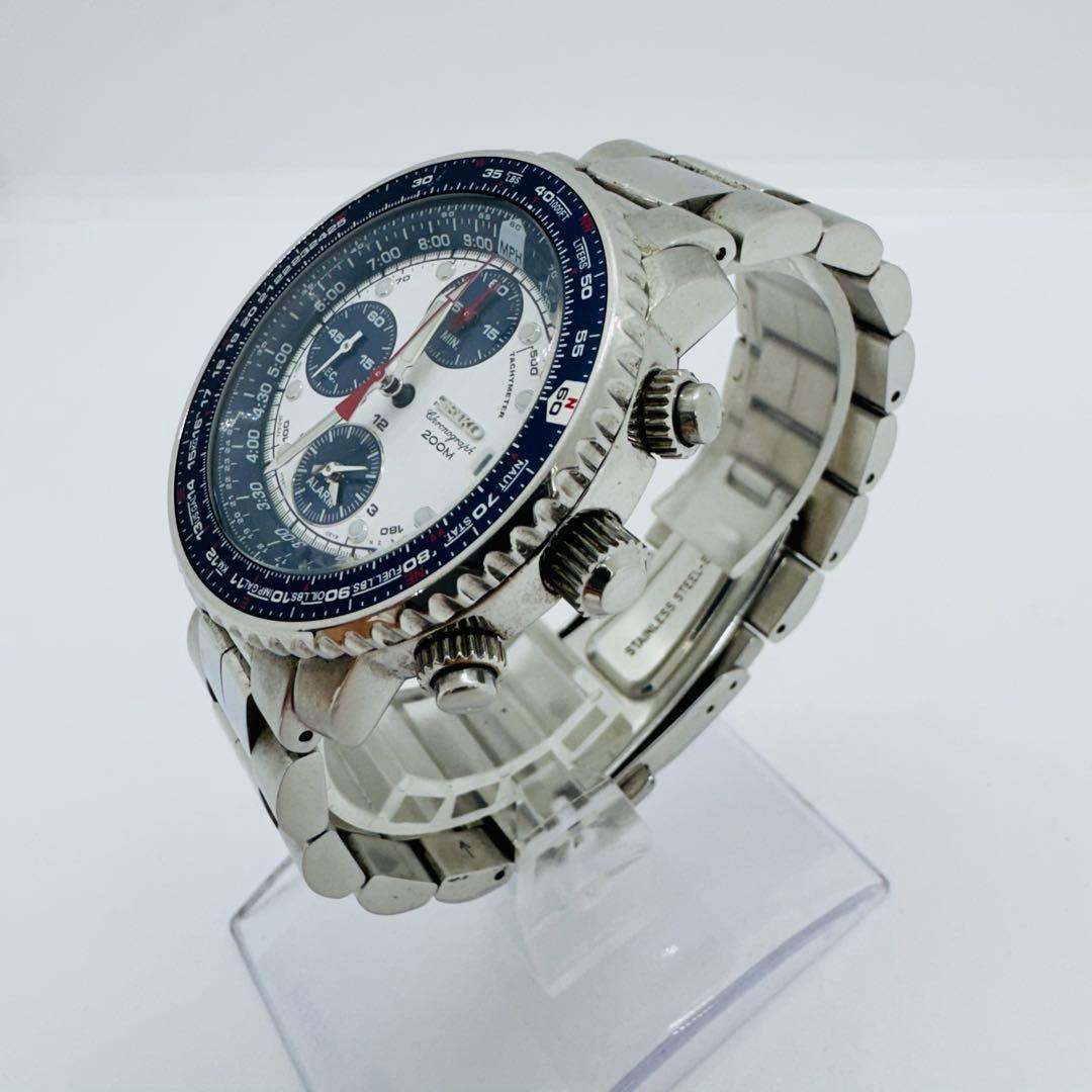 ✨SEIKO✨7T62-0EB0✨デイト✨パイロットクロノアラーム✨腕時計✨