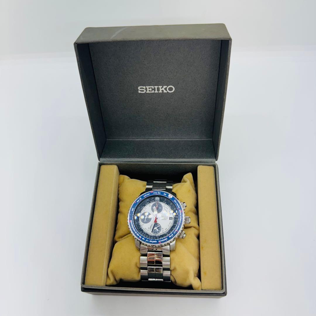 ✨SEIKO✨7T62-0EB0✨デイト✨パイロットクロノアラーム✨腕時計✨
