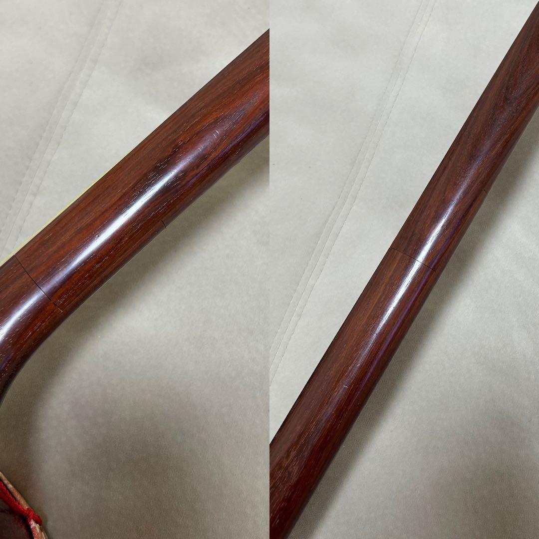 長唄三味線　細棹　本皮　皮破れなし　木製スタンド 長袋、胴袋付き