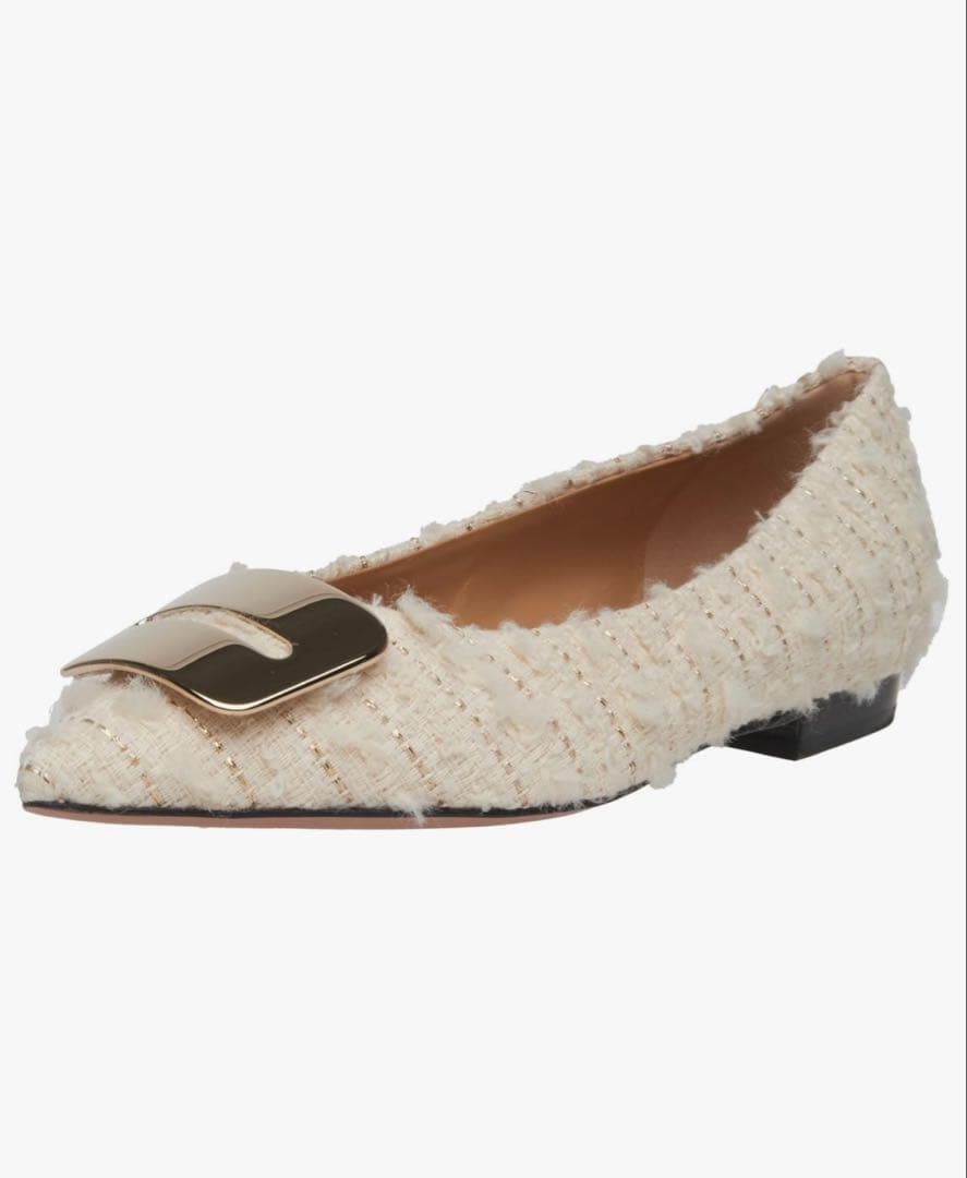 ペリーコ　フラットシューズ 38 ツイード　ホワイト