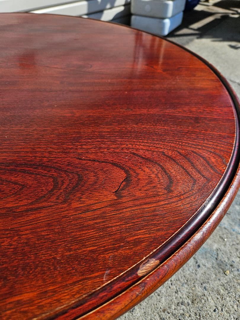 日本のアンティーク 木製のちゃぶ台 折り畳み フォールディング 丸テーブル 座卓