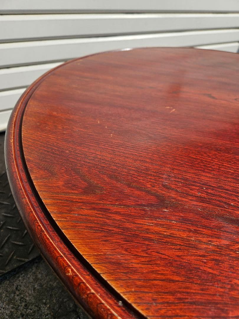 日本のアンティーク 木製のちゃぶ台 折り畳み フォールディング 丸テーブル 座卓