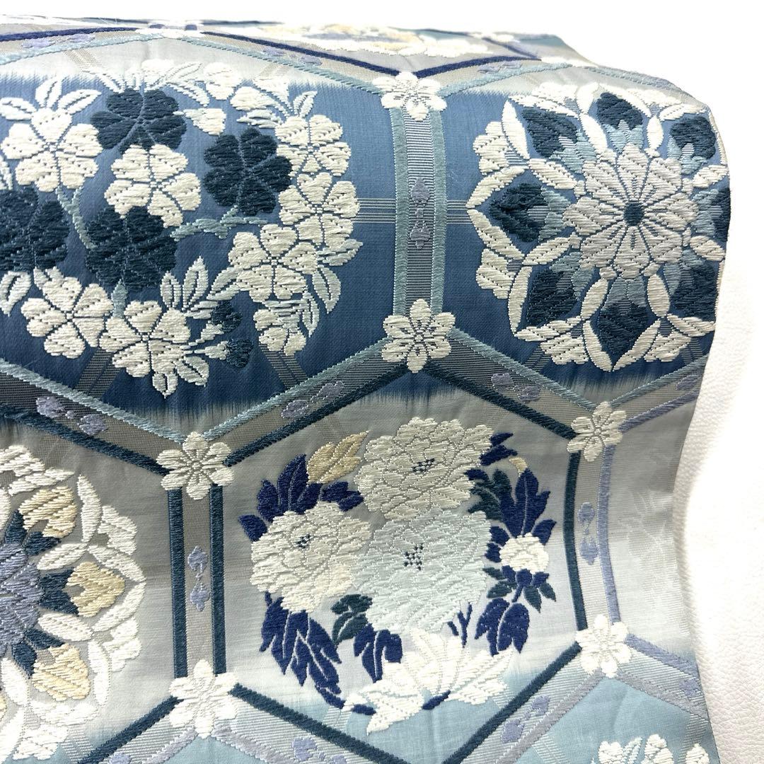 専用帯6064 ●高級 正絹 草木染 六通 袋帯 華文 花文