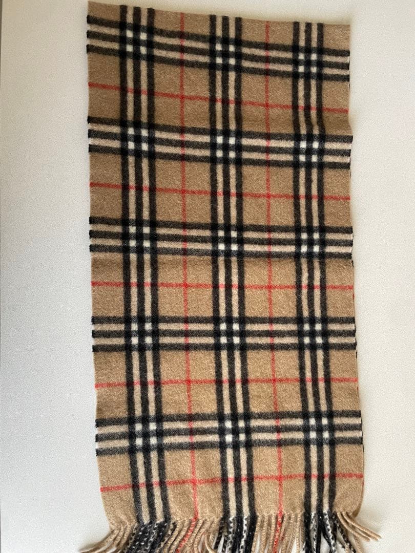 BURBERRY カシミヤ　チェックマフラー　バーバリー　傷汚れ無　美品　即決◎