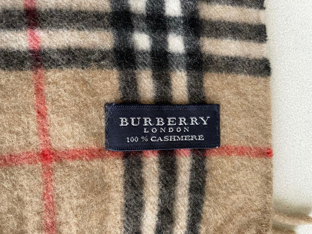 BURBERRY カシミヤ　チェックマフラー　バーバリー　傷汚れ無　美品　即決◎
