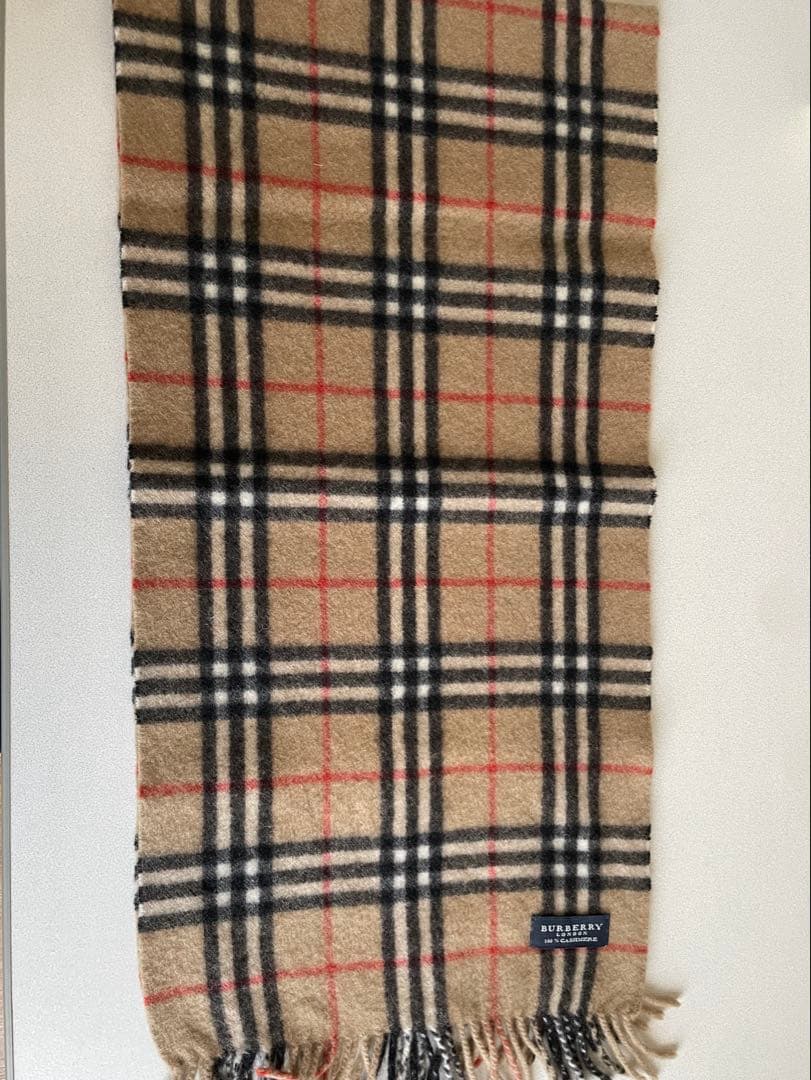 BURBERRY カシミヤ　チェックマフラー　バーバリー　傷汚れ無　美品　即決◎