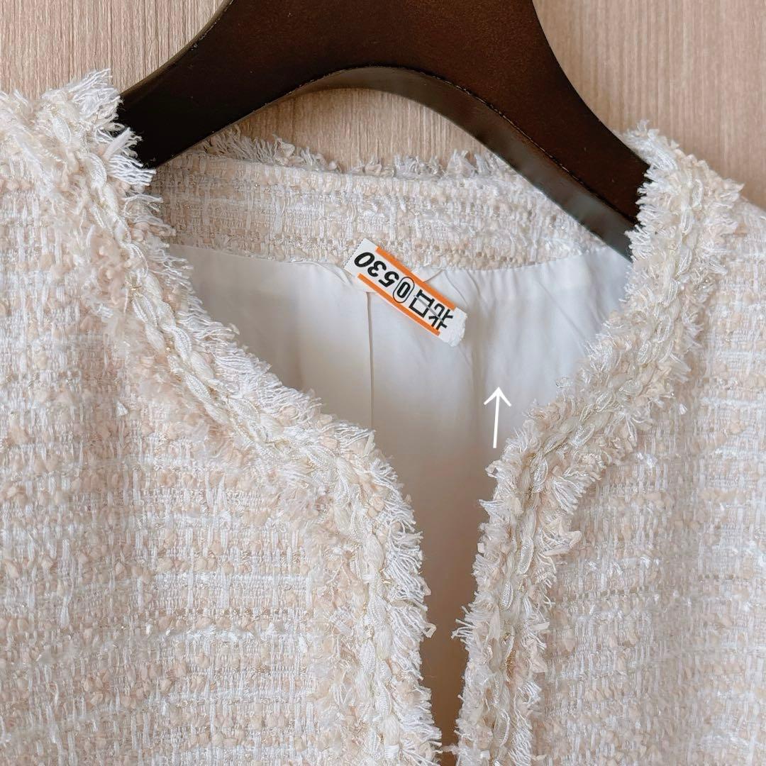 【1170】アナイ　フラッグラメツイードノーカラージャケット　フォーマル　38