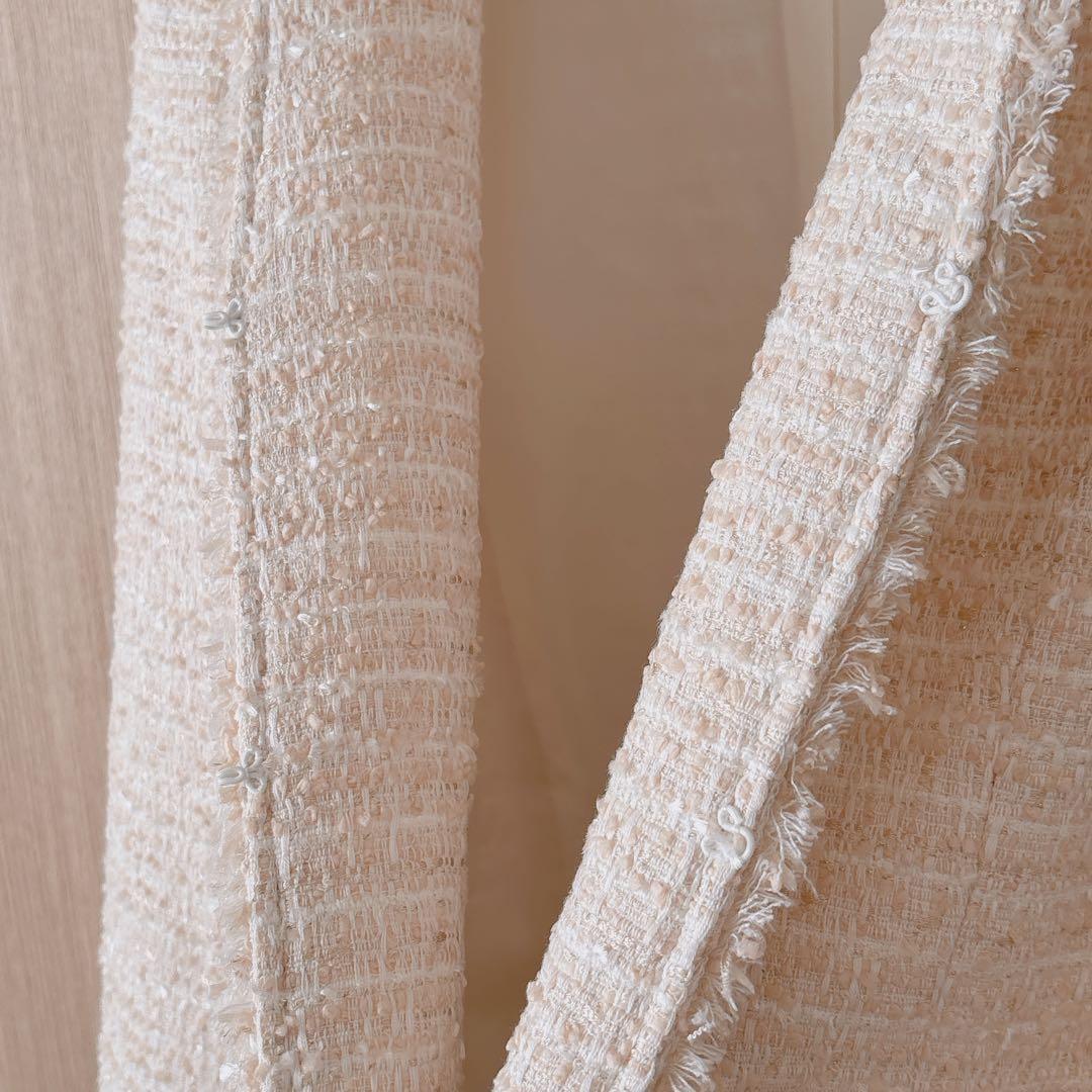 【1170】アナイ　フラッグラメツイードノーカラージャケット　フォーマル　38