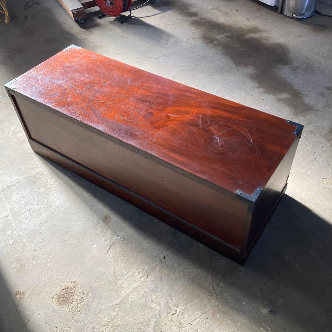 む*ま様 民芸箪笥 内桐 欅 牡丹の装飾金具 ローボード チェスト TVボード