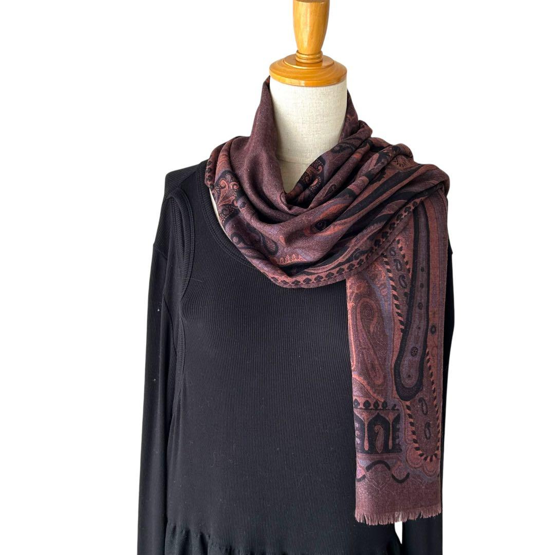 【専用】ETROエトロ　ダークブラウン　ペイズリー　ストール
