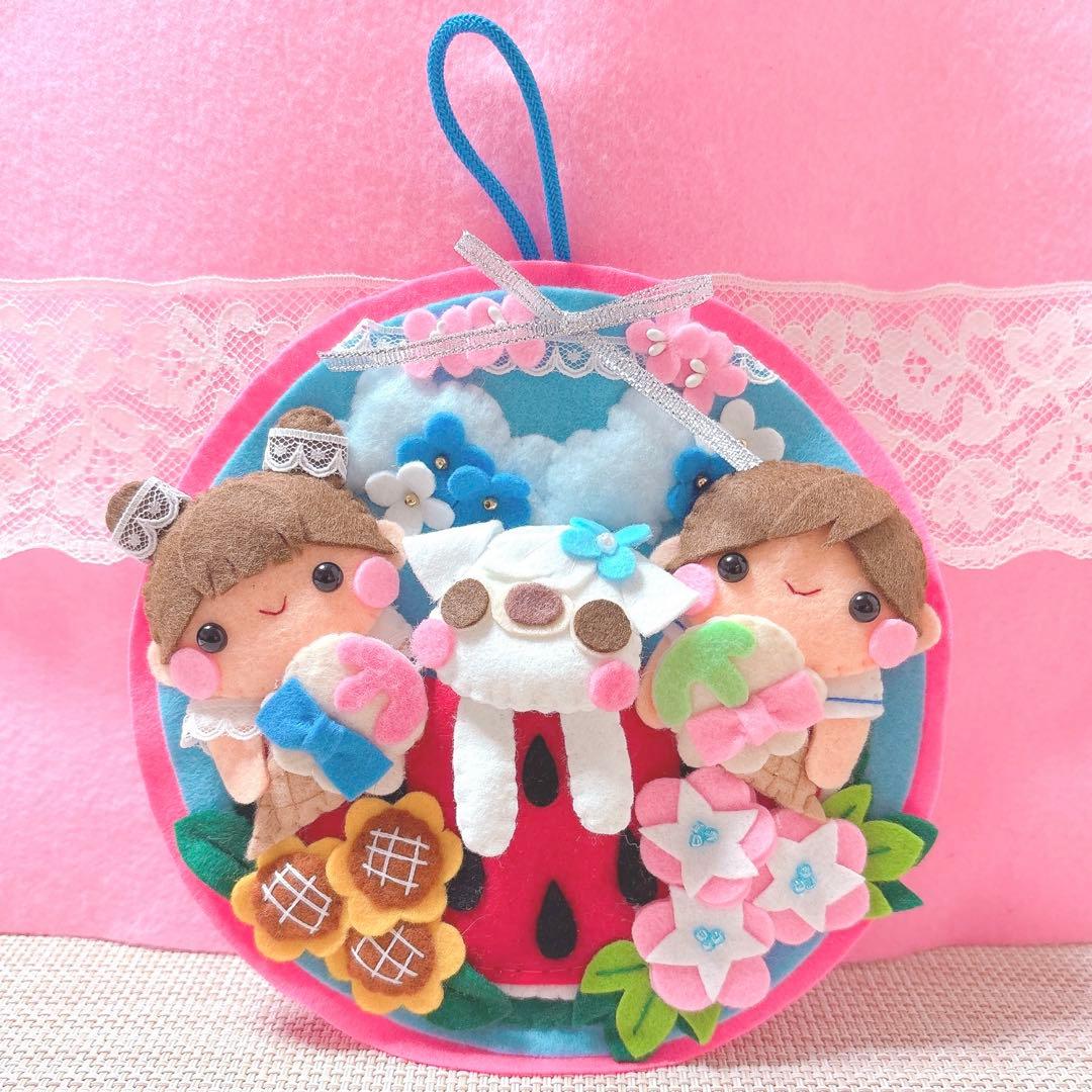 オーダーページ2・フェルト飾り・フェルトリース✽わんちゃんと一緒