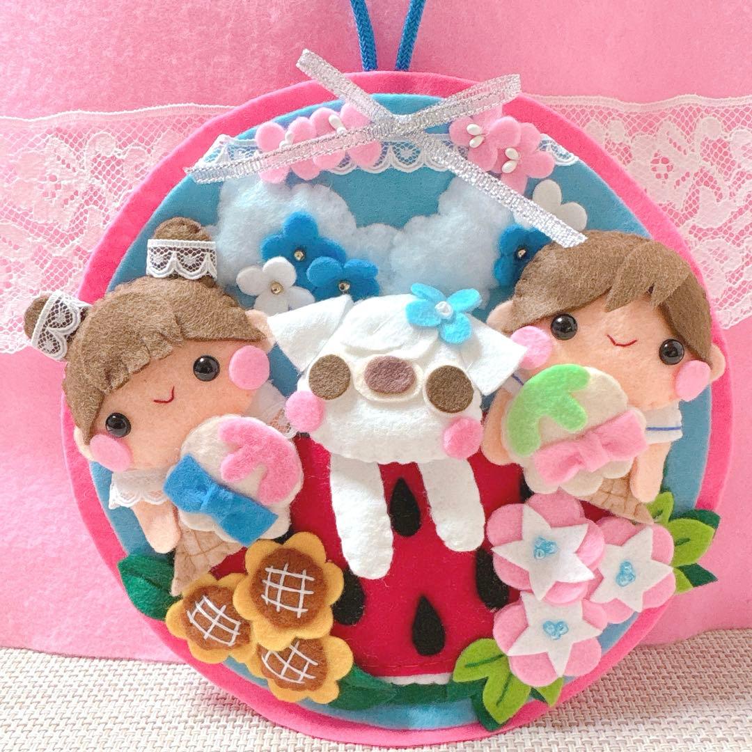 オーダーページ2・フェルト飾り・フェルトリース✽わんちゃんと一緒