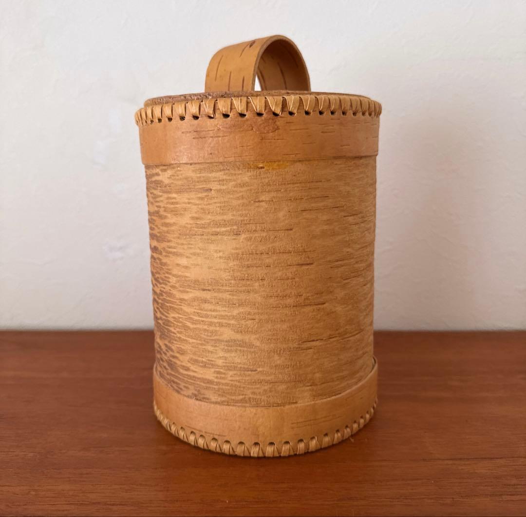 【北欧ヴィンテージ】白樺の筒形キャニスター