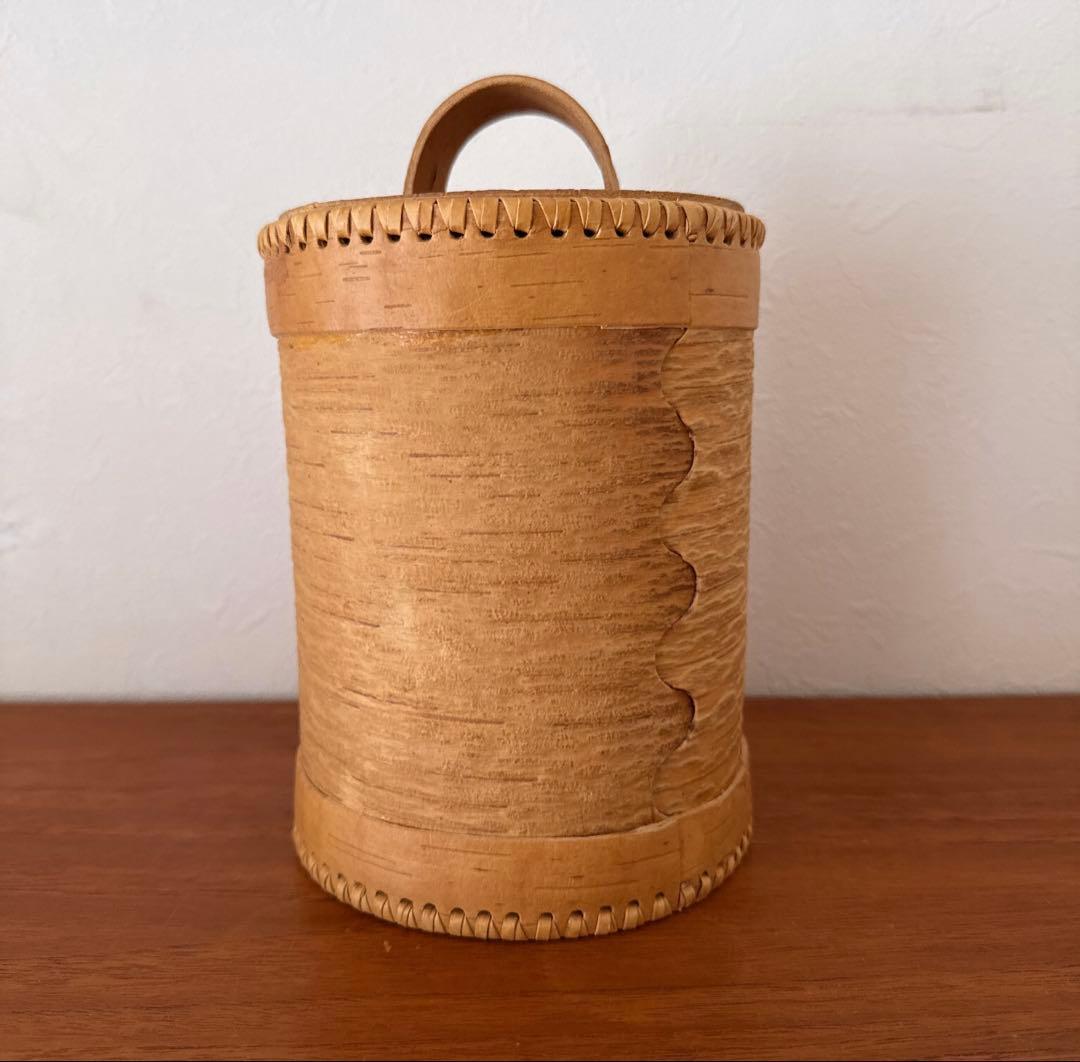 【北欧ヴィンテージ】白樺の筒形キャニスター
