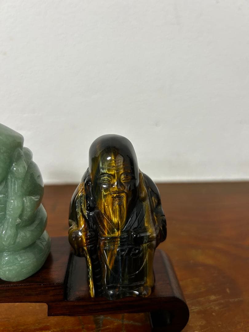 昆*庚様 七福神 天然石置物7体セット　超美品