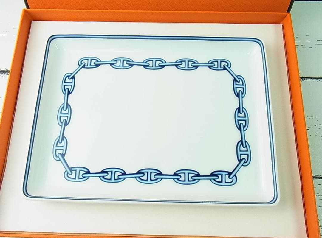 シシィ様用　正規品未使用エルメス シェーヌダンクルスクエアプレート皿箱付