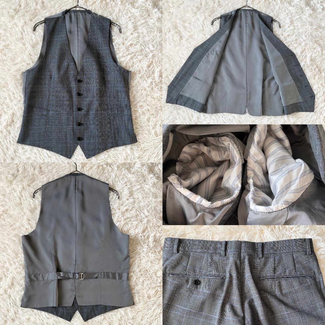 48★エディフィス×ロロピアーナ スリーピース 2B セットアップスーツ グレー