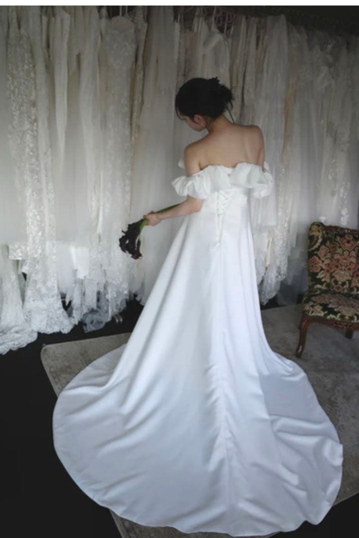 DRESS PRODUCTION オフショルダー Aラインドレス　W274WH