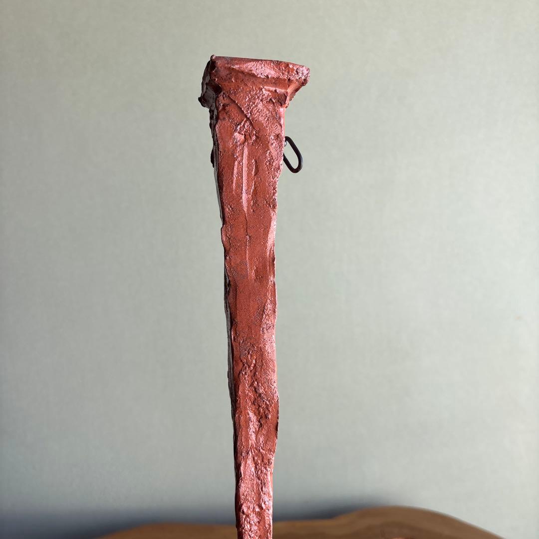 赤花入 寺垣外窯 杉本貞光 掛花入 花瓶 共箱 直径38cm