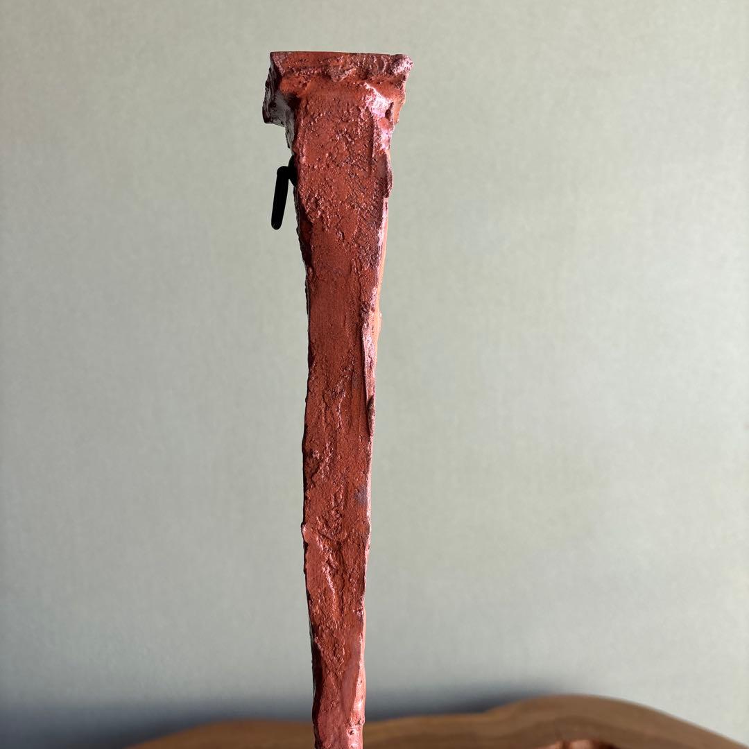 赤花入 寺垣外窯 杉本貞光 掛花入 花瓶 共箱 直径38cm