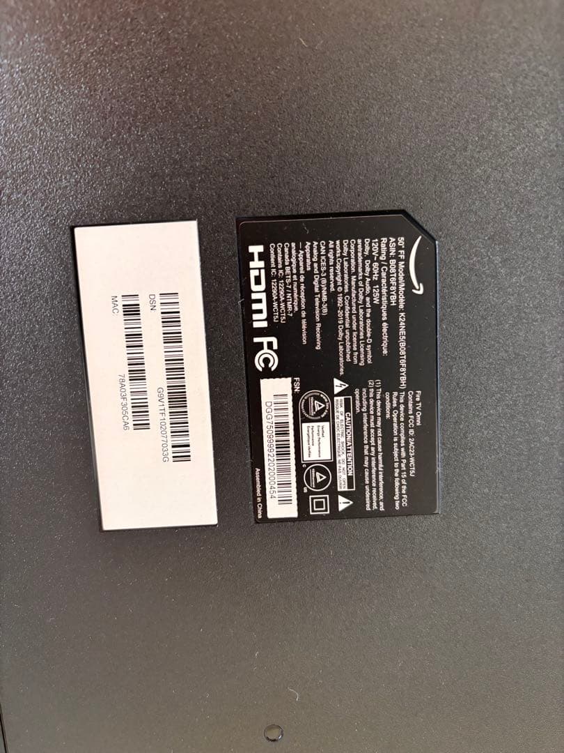 박*ン様 Fire TV Omni 50インチ(アメリカ国内用テレビ)