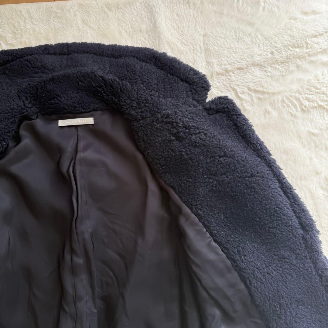 セオリーリュクス テディベア コート ボアコート ネイビー