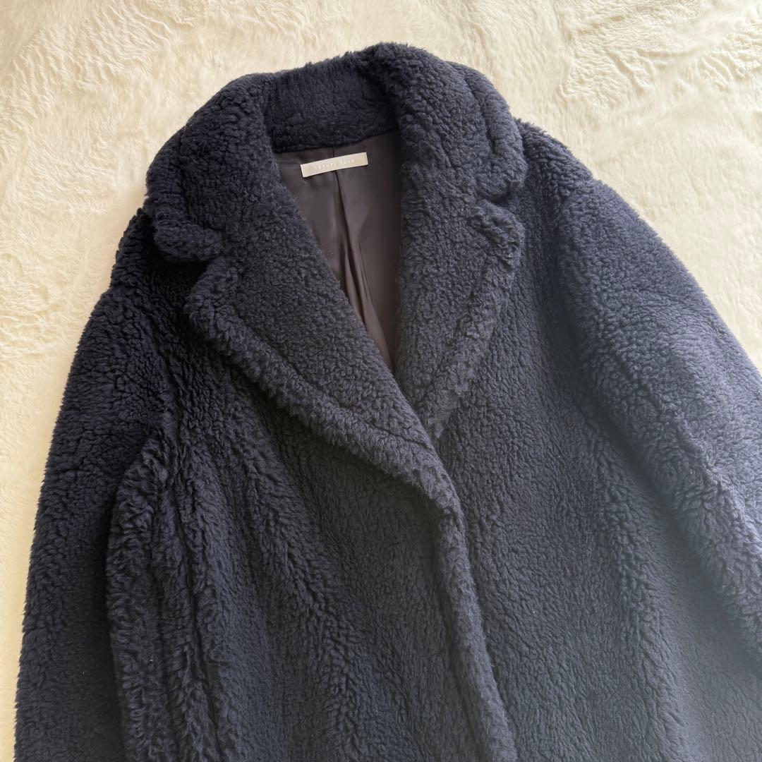 セオリーリュクス テディベア コート ボアコート ネイビー