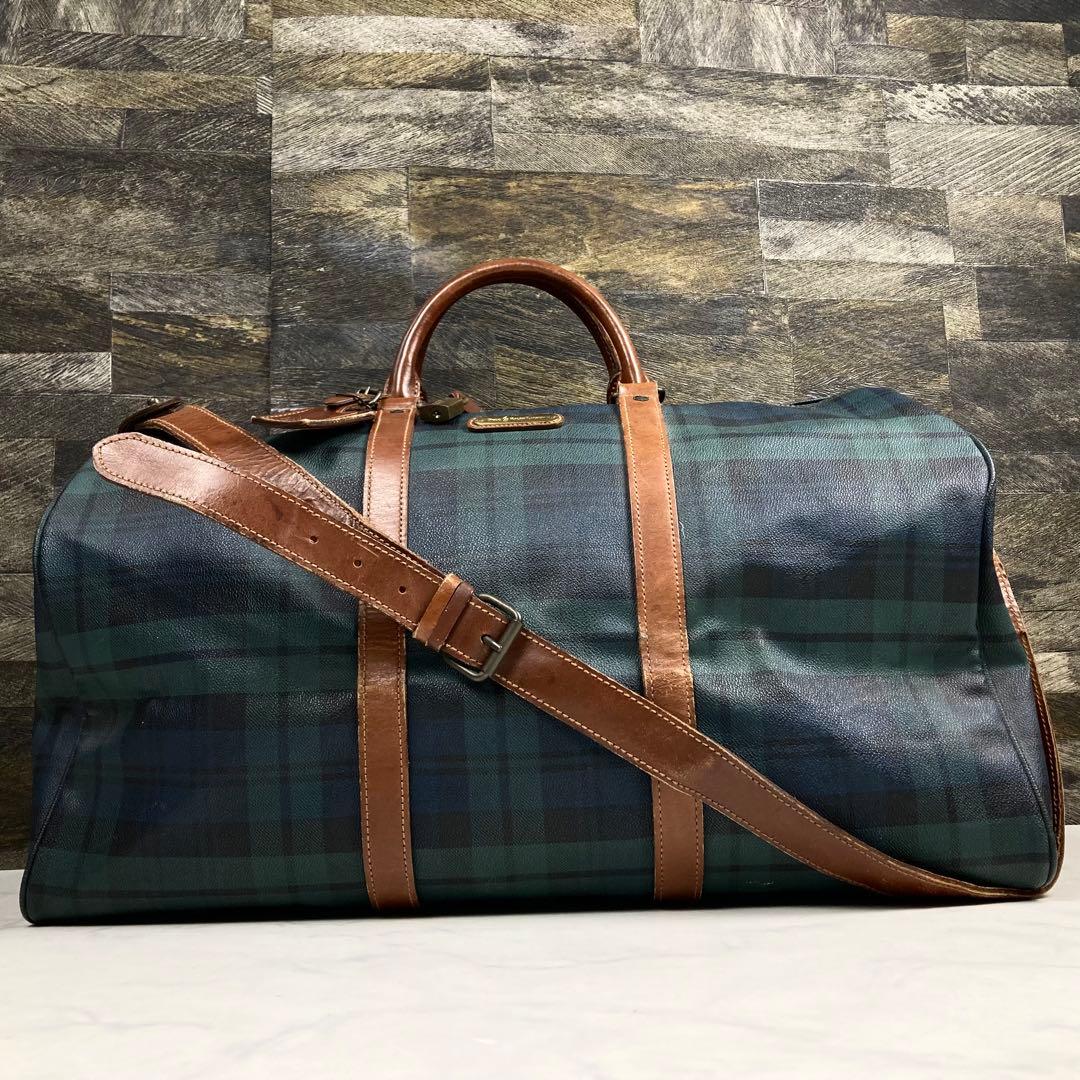 ポロラルフローレン ボストンバッグ 2way ブラックウォッチ PVC y2k