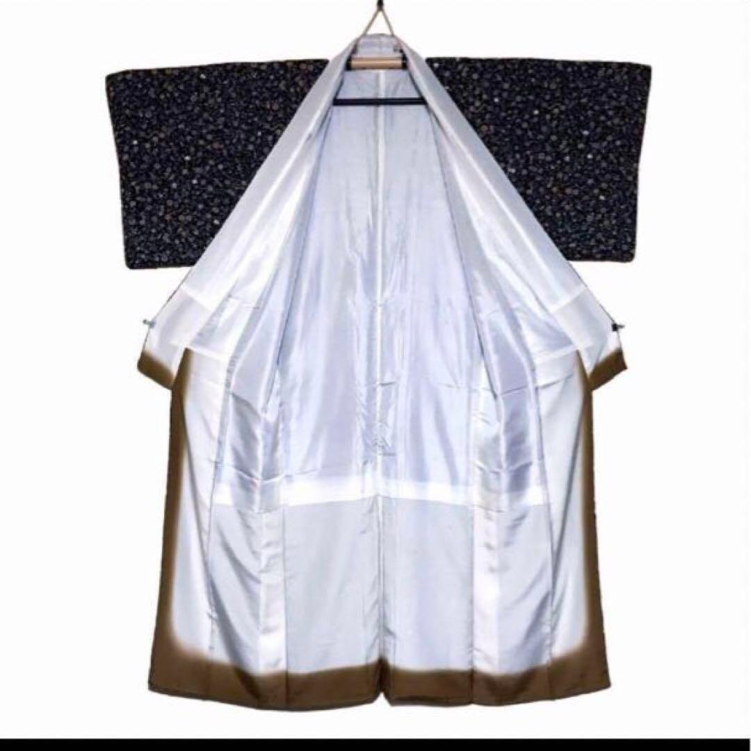 更紗縮緬 小紋 ちりめん 着物 正絹 和服 レトロモダン