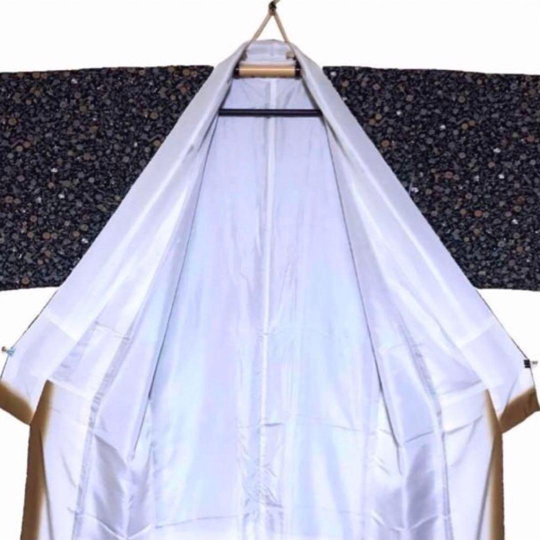 更紗縮緬 小紋 ちりめん 着物 正絹 和服 レトロモダン