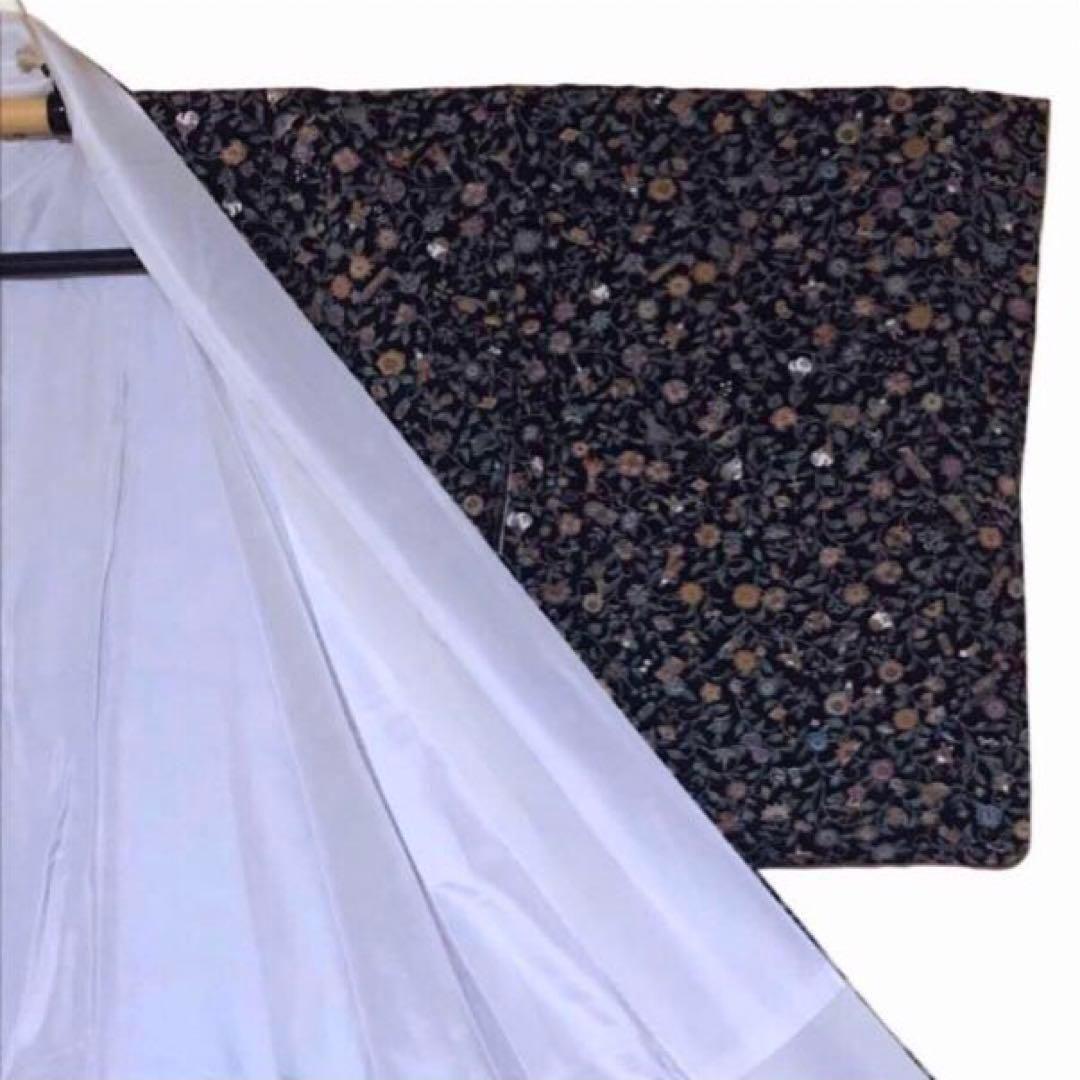 更紗縮緬 小紋 ちりめん 着物 正絹 和服 レトロモダン