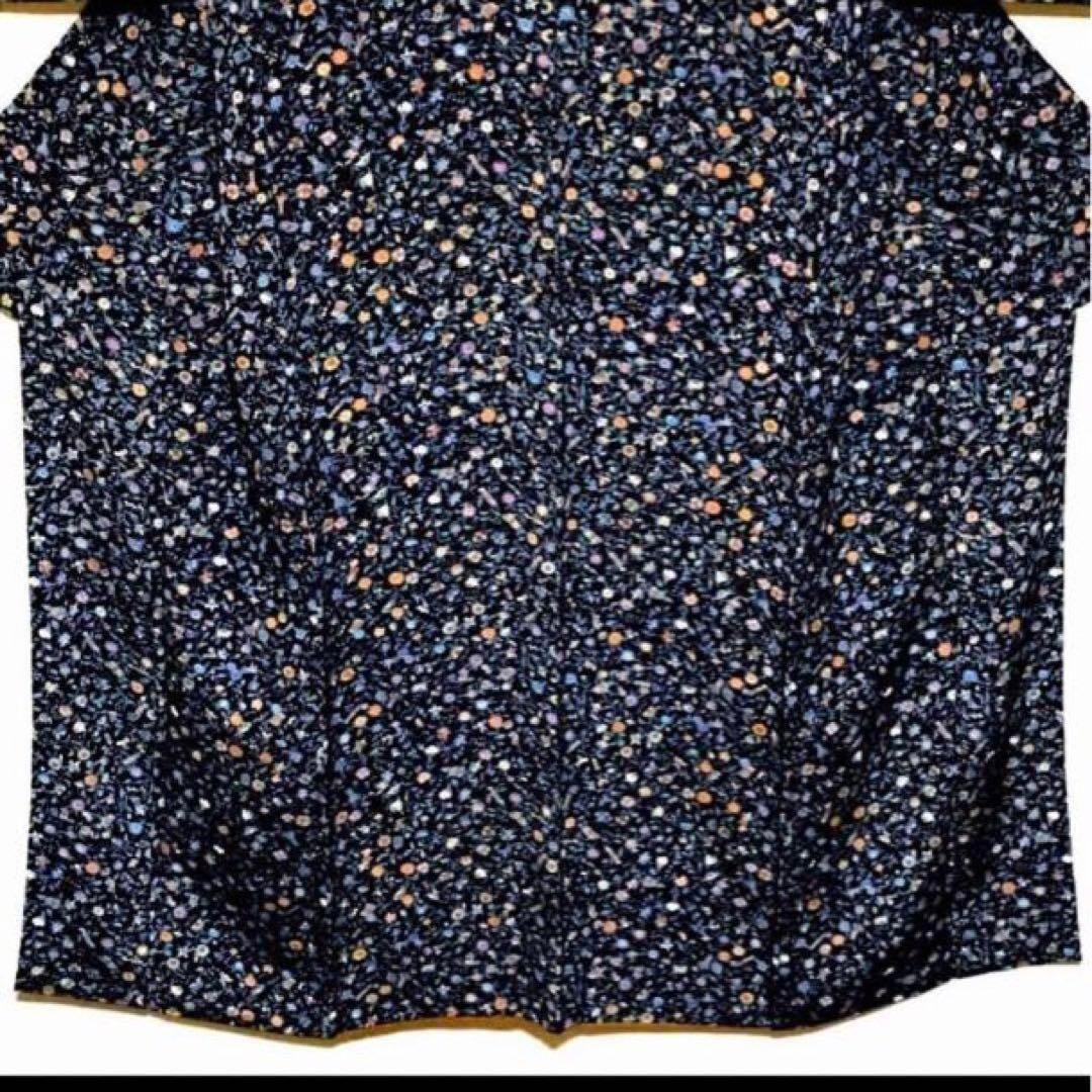 更紗縮緬 小紋 ちりめん 着物 正絹 和服 レトロモダン