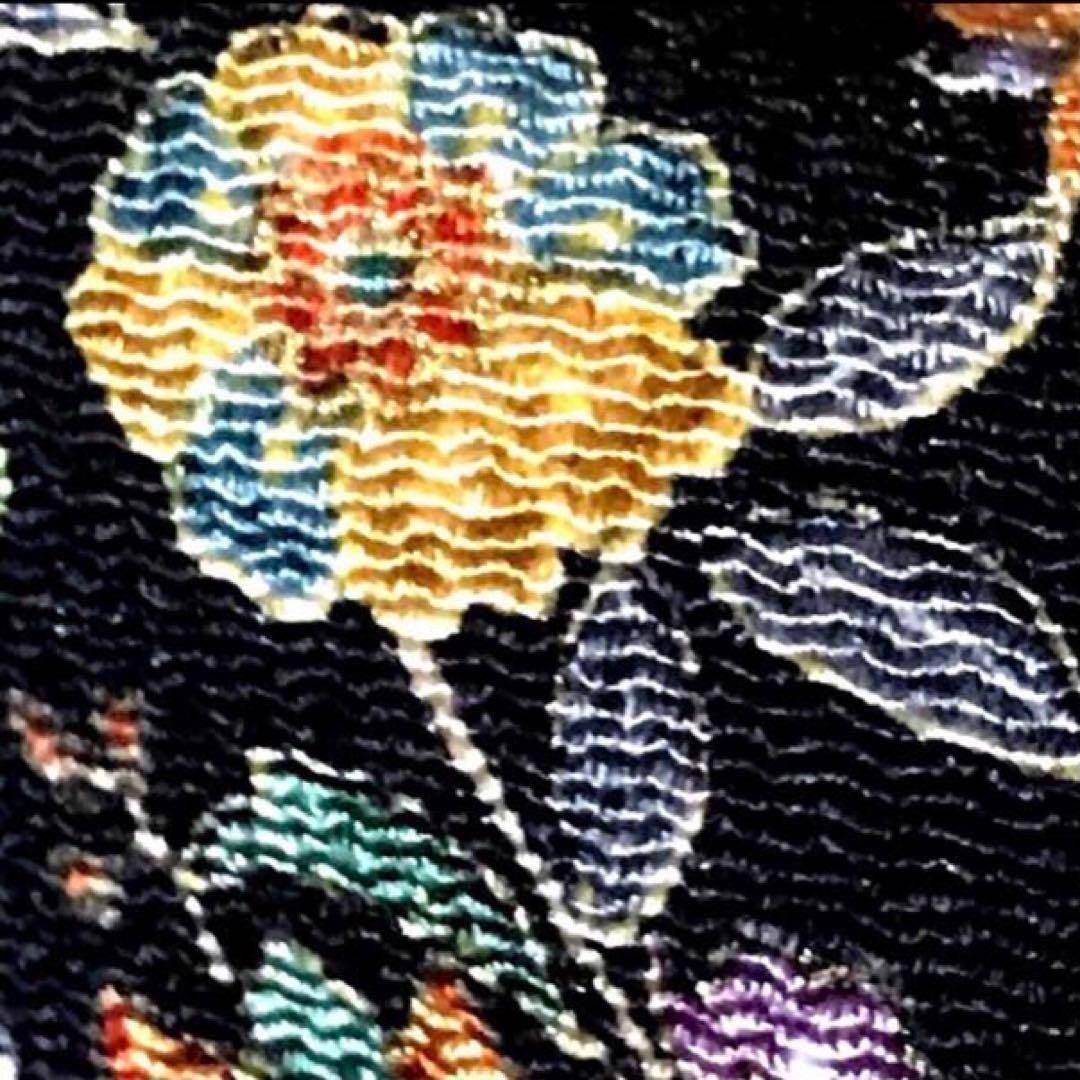 更紗縮緬 小紋 ちりめん 着物 正絹 和服 レトロモダン