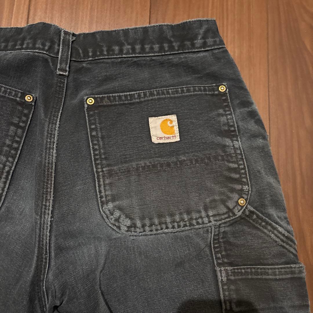 鬼フェード　ヴィンテージ　カーハートダブルニーペインターパンツ　USA製　すみ黒